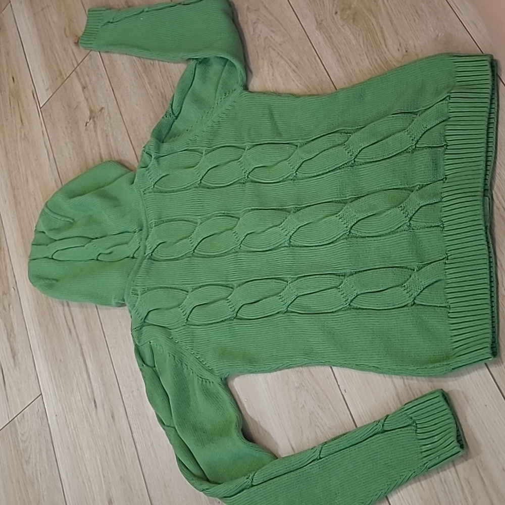 Lacoste Green Cable Knit Women's Sweater Size Xs/34 - Picture 10 of 10